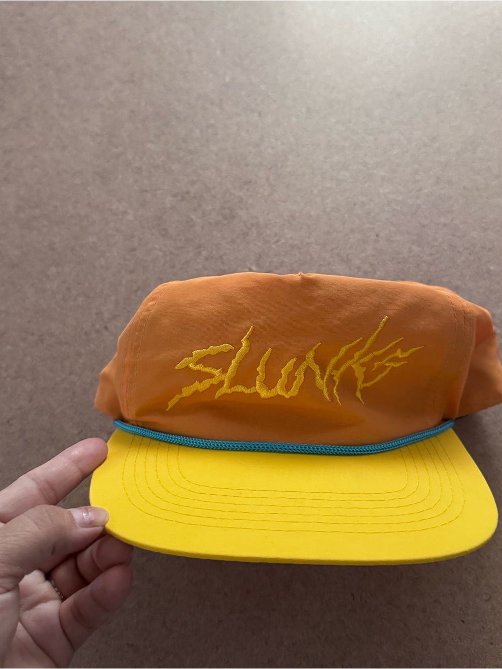 Slunks Orange & Yellow Embroidered Cap